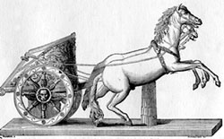 Римская колесница в парной запряжке (реконструкция)
