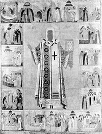 Cвятой митрополит Алексий с житием (икона)