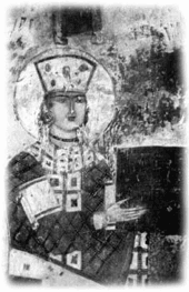 Царица Тамара до замужества (1184—1185).Роспись церкви в Вардзии (Грузия)