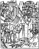 Казни бояр под Коломной в 1546 г. Миниатюра (из лицевого летописного свода)