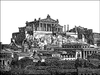 Капитолийский холм, где размещались главные храмы римских богов