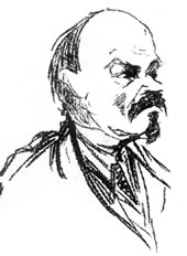 В.И. Ленин. 1917 г. Рисунок Ю. Арцыбушева