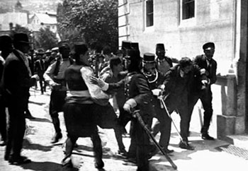 Арест Гаврило Принципа в Сараево. 28 июня 1914 г.