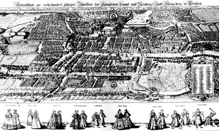 Панорама Кёнигсберга. Гравюра. 1613 г.