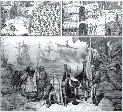 Водружение Колумбом штандарта испанских королей на открытых землях Вест-Индии