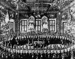 Свадебный пир Петра I и Екатерины 19 февраля 1712 г. А.Ф.Зубов. 1712 г.