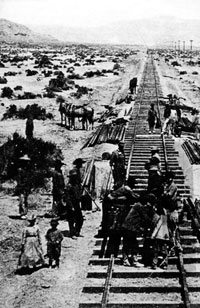 Строительство железной дороги на западе США