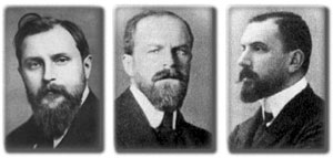 Слева направо: Дмитрий Павлович, Сергей Павлович и Степан Павлович Рябушинские
